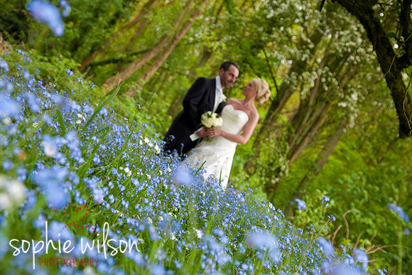 Wedding Couple and bluebells
