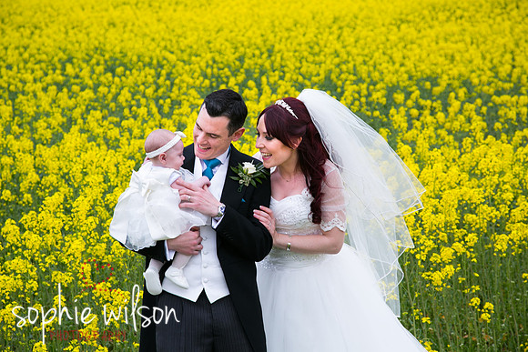Wedding couple and Rapeseed crop