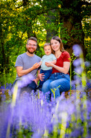 Keysey, Lewis and Felix walk through the bluebells-2