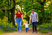 Keysey, Lewis and Felix walk through the bluebells-6
